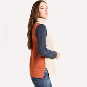 Pinkblush color block turtle neck sweater nwt